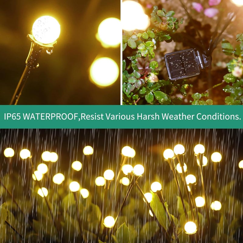 vignuto Solar Lights Outdoor Waterproof,6 Packs 48LED, Garden Decor, Patio Decor, Firefly Lights Solar Outdoor, Unique Gifts for Women - Image 4